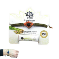 Lemongrass Aromatherapy Bracelet with Scented Essential Oil, Lava Beads, Diffuse