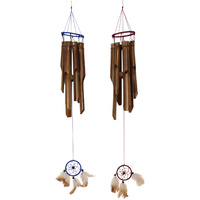 80cm Bamboo Wind Chime with Dream Catcher Feature