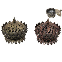 New 1pce 9.5CM Metal Lotus Cone Incense Holder in Two Assorted Colours