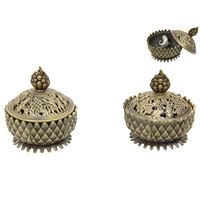 New 1pce 6.5CM Metal Lotus Cone Incense Holder in Two Assorted Colours