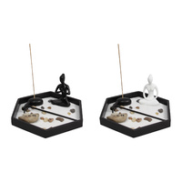 20cm Yoga Zen Garden Set with Incense Burner, Hexagonal Design