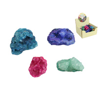 1pce 5cm Rainbow Geode Crystal Rock, Dyed in Vibrant Colours