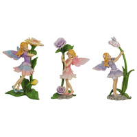 1pce 15cm Fairy Posing with Flower Figurine for Fairy Garden