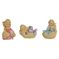 New 1pce 10CM Resting Mermaid Laying and Sitting on a Rock with Glitter