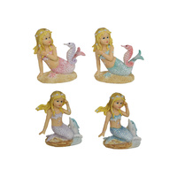 New 1pce 8CM Mermaid with Seahorse or Dolphin Motif Fairy Garden Decretive Addition