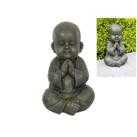 New 1pce 44cm Peaceful Garden Bald Monk Statue Resin Outdoor Garden