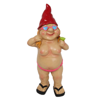 Garden Gnome Nude Funny Standing Drinking Women 29cm Resin 1pce
