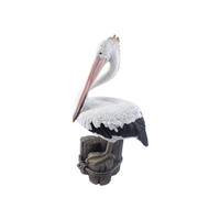 56cm Realistic Pelican on Tree Stumps Decor Statue