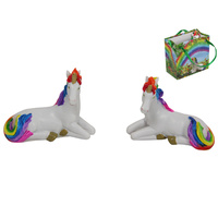 New 1pce 5cm Unicorn Rainbow Wishes in Gift Bag Cute Fairy Garden