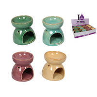 1pce 8cm Ceramic Colour Oil Burner with Flower Design