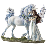 30cm Mystical Unicorn with Fairy Princess Ornament by Veronese Design