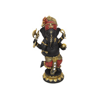 33CM BLACK AND GOLD STANDING GANESH