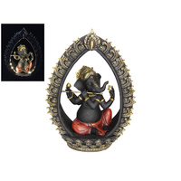 36CM GANESH IN TEMPLE WITH LIGHTS