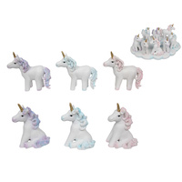 1pce 10cm Glitter Unicorn Figurine, Fairy Garden Collectable