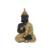 New 1pce 40cm Gold & Black Buddha Wall Art Plaque Resin Rulai