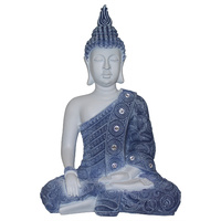 1pce 40cm Blue Willow Rulai Buddha Statue, Meditating
