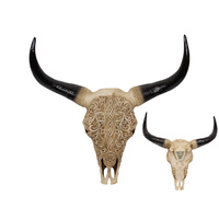 NEW Jumbo 67cm Tribal Carved Look Resin Cow Skull Wall Hanging