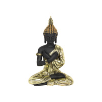 1pce 35cm Buddha In Matte Black with Metallic Gold