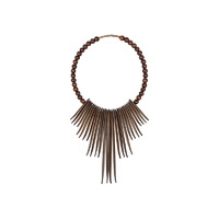 47cm Tribal Necklace Wall Art Brown Wooden Beads Decorative Home Dรฉcor