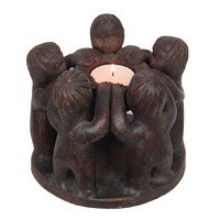 1pce 11cm Terracotta Circles of Friends Tea Light Holder Cute Family Gift