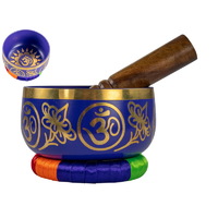 1pce Purple 13cm Diameter Tibetan Singing Bowl in Bright Colours Brass