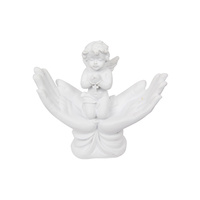 10cm Praying Cherub Angel in Hands, Decor Figurine