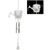 NEW 73cm Butterfly Themed Watering Can Tea Light Holder Windchime
