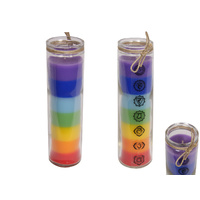 1pce 20cm Rainbow Chakra Candle, Meditation Gift