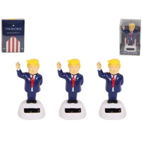 NEW 1pce 10cm President Donald Trump Groover Solar Powered Novelty