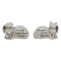 15cm Pet Memorial Garden Rock, Made of Resin with Verse