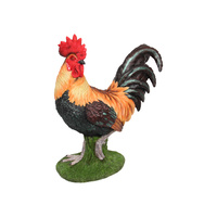 50cm Rooster Standing Proud Pose on Grass Country Colouring