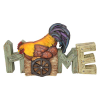 43cm Rustic Home Decor Sign with Rooster Farm Style
