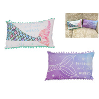 1pce 40x24cm Mermaid Quote Display Cushion