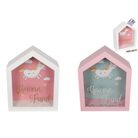 1pce 20cm Unicorn Fund Money Box House for Kids