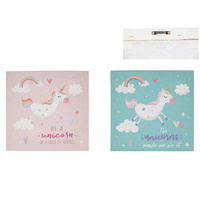 1pce 28cm Cute Unicorn & Rainbows Canvas Wall Hanging
