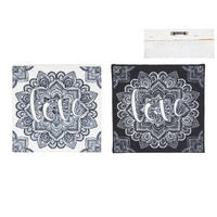 1pce 28cm Mandala Print with LOVE Canvas Wall Hanging