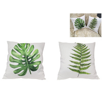 1pce 40cm Greenery Print Display Cushion Tropical Style