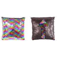 30cm Magic Sequin Drawing Cushion with Rainbow Pattern Effect Metallic
