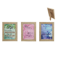 New 1pce 21cm Inspirational Frame Plaque Life, Love & Dream Inspiration
