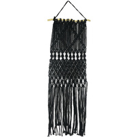 NEW Macrame Black Wall Art Hanger 128cm long Boho Style