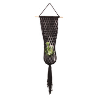 New 127CM Black Macrame Pot Holder with Glass Bowl BoHo
