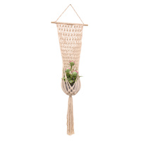 Macrame Pot Holder With Glass Bowl 127cm Hanging Cream Colour For Plants & Fish