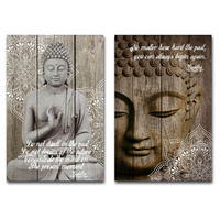 1pce 70cm Buddha with Mandala Stretched Canvas Print Zen & Fengshui Theme