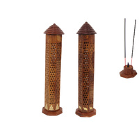 New 1pce 34cm Incense Tower Wooden Indian Style 2 Assorted Selected at Random