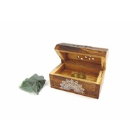 New 1pce 9cm Wooden Incense Cone Coffin Style Box with Mandala