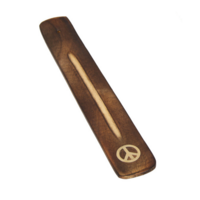 1pce Peace Sign Wooden Incense Holder Ash Catcher / Burner Inlay