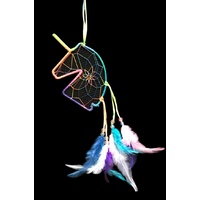 30cm 1pce Funky Unicorn Mini Dream Catcher Rainbow