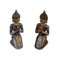 14cm Praying Buddha Figurine Gold / Silver Dominating Colours