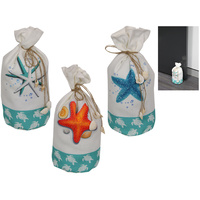 25cm Beach Themed w/ Starfish Style Canvas Door Stop Bag, Beach House