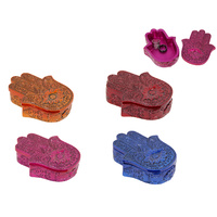 New 1pce 12cm Hamsa Hand Trinket Box with Mandala Detail Boho